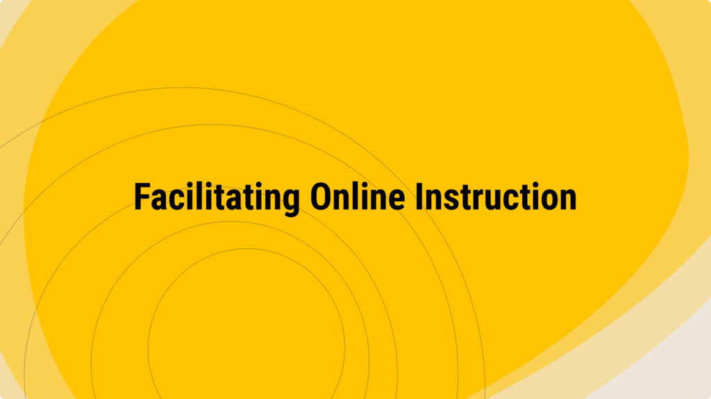 Facilitating Online Instruction
