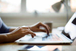 Person working on laptop